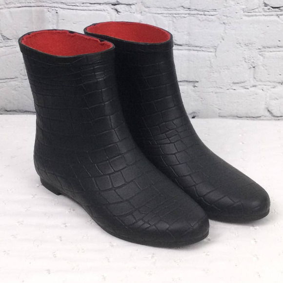 Carlo Pazolini Women's Round Toe Lined Rubber Pull On Ankle Rain Boot Black 8 - Picture 13 of 13